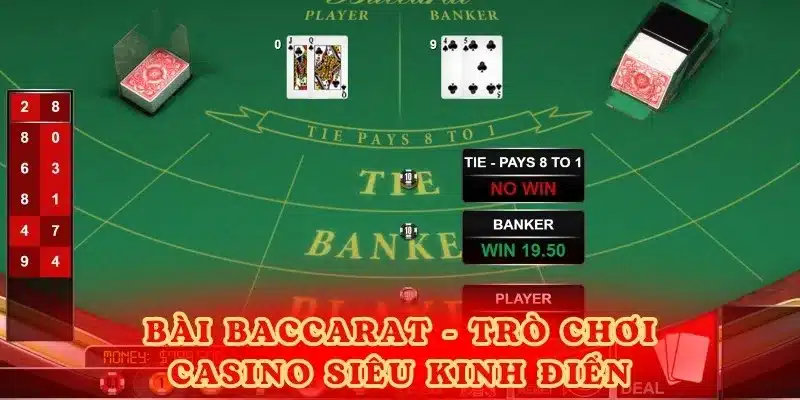 Bài Baccarat - Trò chơi casino siêu kinh điển.